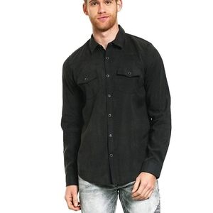 New GUESS Sandwashed Western Button Up Shirt SZ M